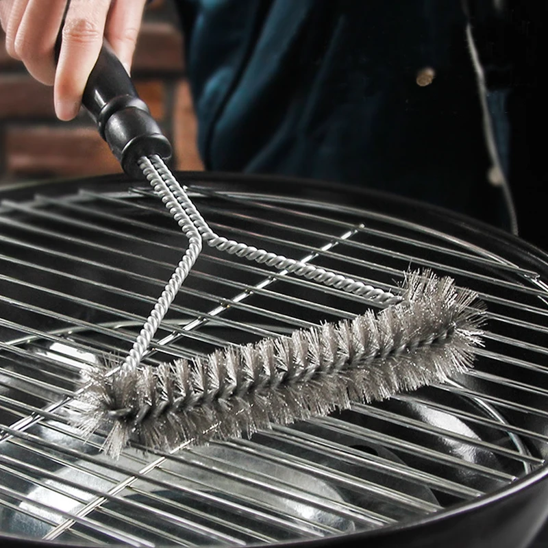 Barbecue Grill Reinigungsbürste Edelstahl Draht Borsten BBQ Pinsel Antihaft-Reinigungsbürste Küche Grill Zubehör Image