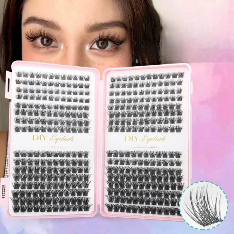 384-teiliges Wimpernverlängerungs-Set - Einzelne Wimpernsets, D-Curl, Verschiedene Längen, Einfach Anzuwenden für Heim-Make-up Image