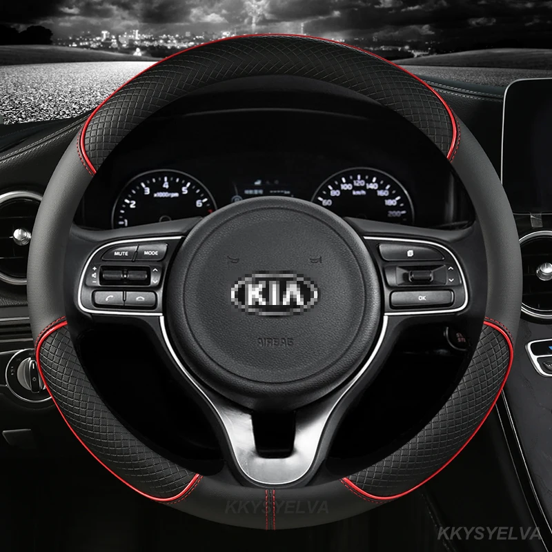 Pu Leder Auto Lenkrad abdeckung 38cm für kia rio 2 3 4 x Linie kombi Limousine k2 k3 k4 k5 kx1 kx3 kx5 sportage Autozubehör Image