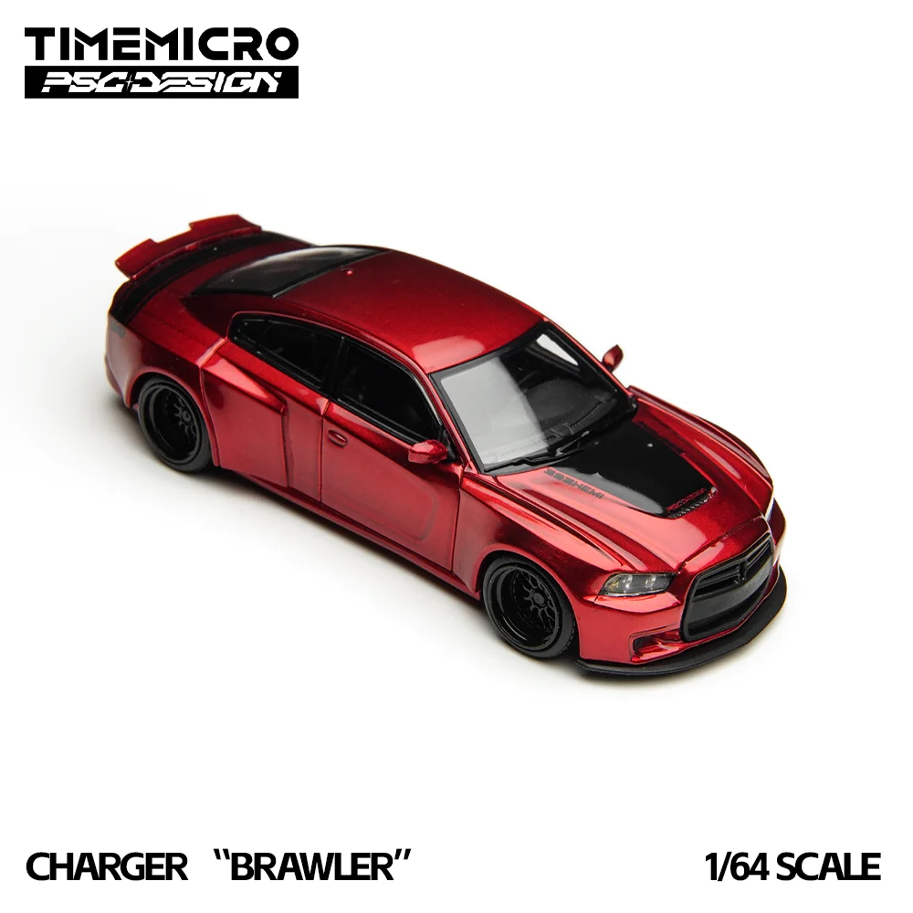 TimeMicro 1:64 Charger „Brawler“ Rot/Weiß Lackiertes Simulationsmodell aus Legierung für Hobby, Sammlerstücke und Ausstellung Image