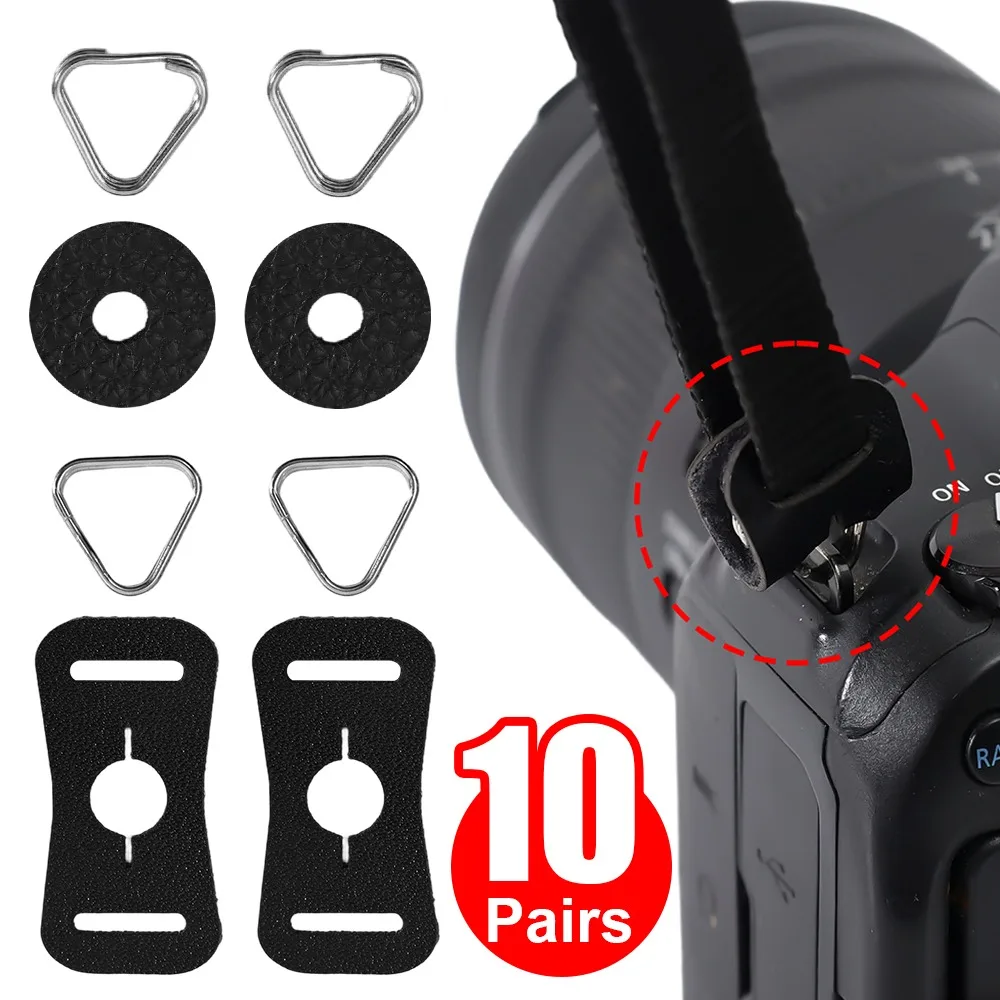 Kameragurt Öse Lug Dreieck Split Ring Adapter Haken & Leder Schutzabdeckung für Sony für Fujifilm für Canon für Nikon Image