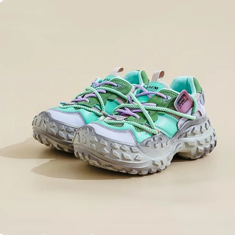 AIYUQI Damen-Sneaker, Schuhe mit dicken Sohlen, höhenvergrößernde Freizeitschuhe für Damen, Übergrößen, Frühlings- und Herbst-Studentenschuhe, zarte Schuhe