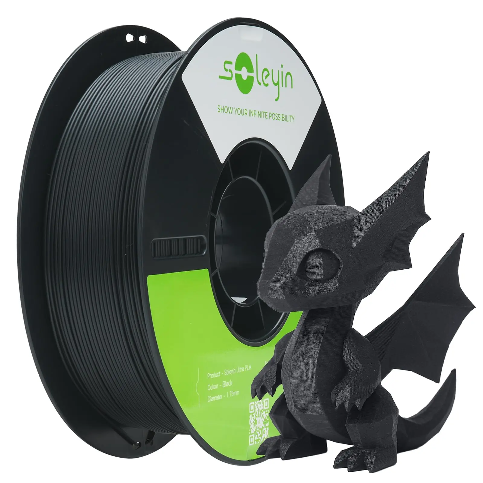 Creality Soleyin Ultra PLA 3D-Drucker-Filament 1,75 mm 1 kg 3D-Druck-Verbrauchsmaterialien Schwarz Frische Farbauswahl Lebendiger Farbton Image