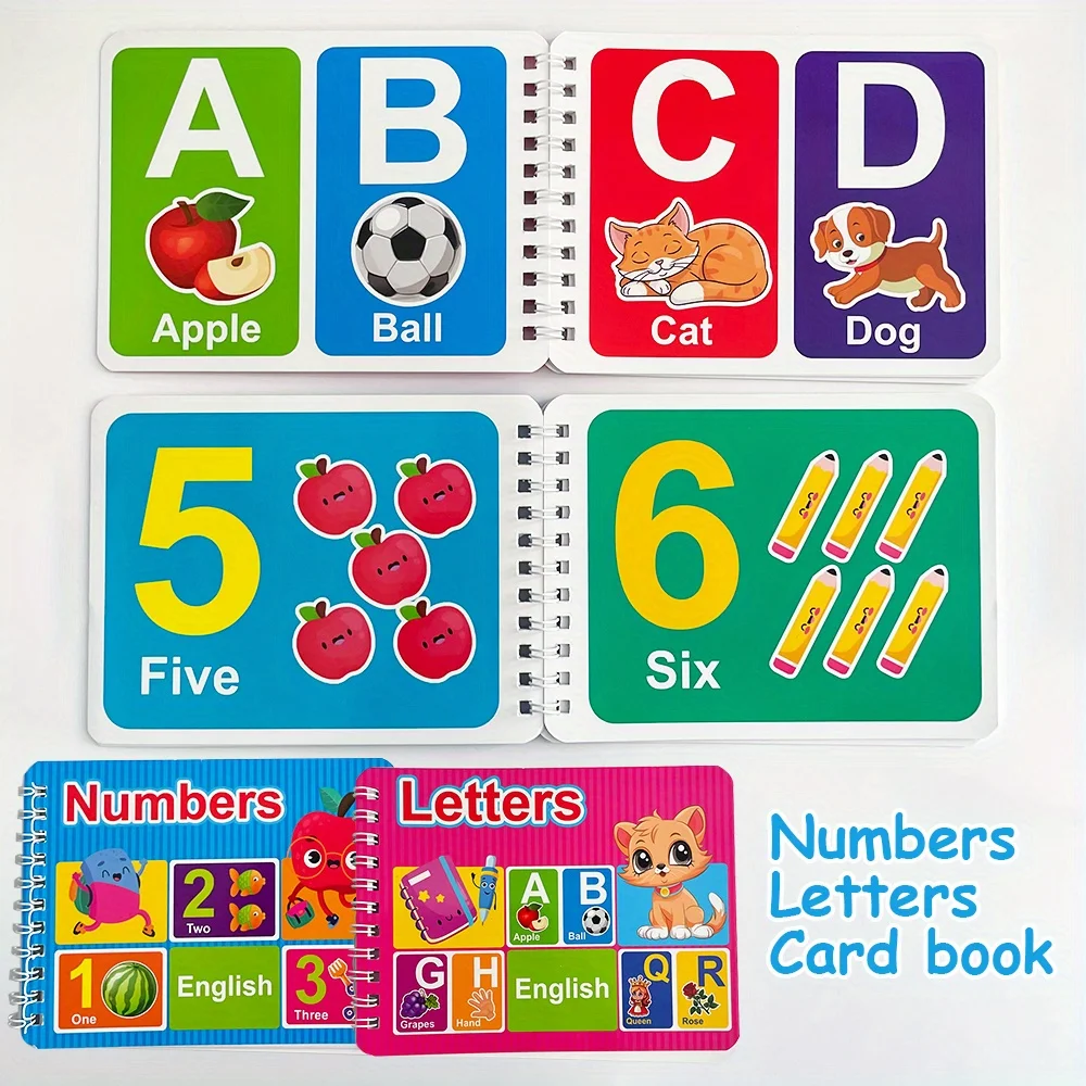 Lernkarten mit englischem Alphabet für Kinder, Heimschule, Lernen, 26 Buchstaben, Mathematik, Zahlen, Montessori, pädagogische Lernkarten, Lehrmittel Image