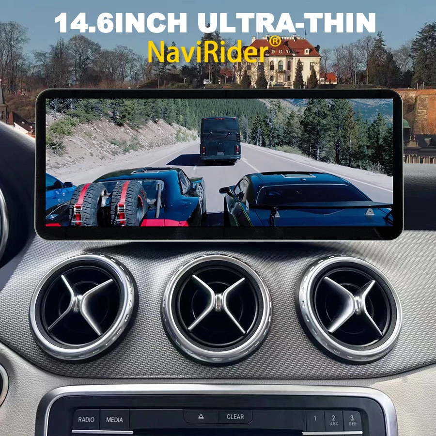 14,6 zoll Auto Radio Carplay Für Benz EINE GLA CLA W176 X156 C117 X117 2013-2019 Android 14 auto Stereo GPS Navigation Video Player Image