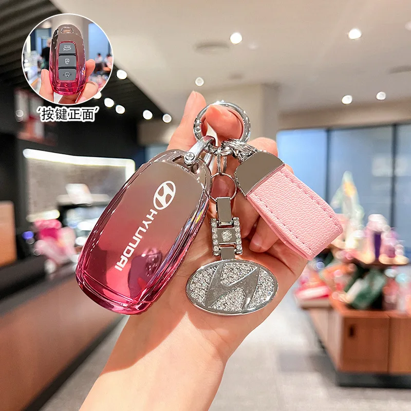 TPU Auto Schlüssel Abdeckung Fall Shell Fob Für Hyundai Tucson Santa Fe Rena Sonata Elantra Creta Ix35 Ix45 I10 I30 I40 Kona Encino Azera Image