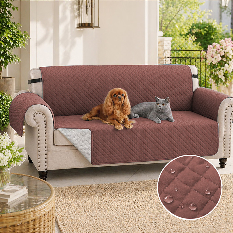 100% Waterproof Couch Covers Sofa Covers for Dogs Couch Protector Triple Non-Slip Sofa Slipcover for 3 Cushion Couch Furniture Protector for Pets, Kids,Dog