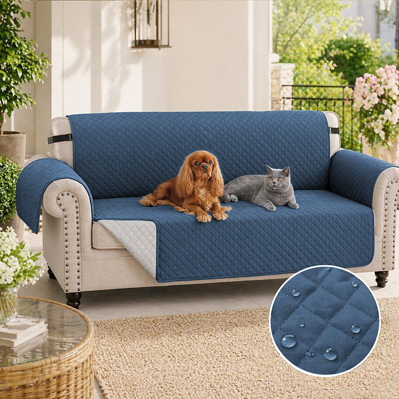 100% Waterproof Couch Covers Sofa Covers for Dogs Couch Protector Triple Non-Slip Sofa Slipcover for 3 Cushion Couch Furniture Protector for Pets, Kids,Dog