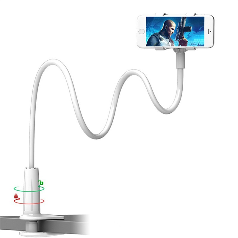 1/2/4 Pcs Gooseneck Phone Holder for Bed, Flexible 39.37 Long Arm Cell Phone Mount for Headboard, 360° Rotating Lazy Clamp Smartphone Stand for Desk, Office, Kitchen, for iPhone Samsung Android