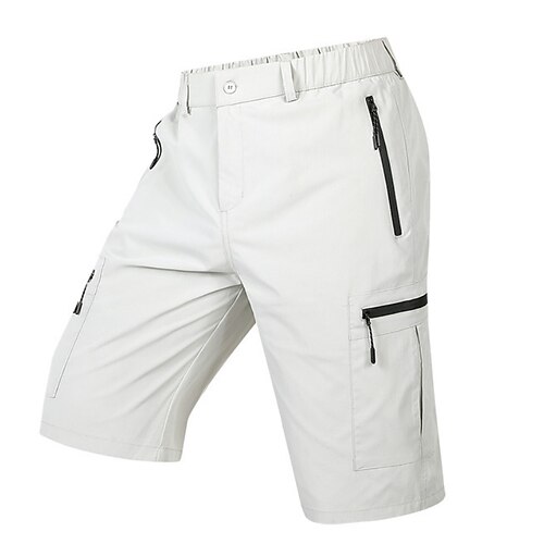 Herren Einfarbig MTB-Fahrradhose Fahrradshorts Fahhrad Shorts Weite Shorts Formpassend Sport Schnelltrocknend Wasserdichter Reißverschluß Atmungsaktiv Dunkelgrau Schwarz Bekleidung Fahrradbekleidung Image