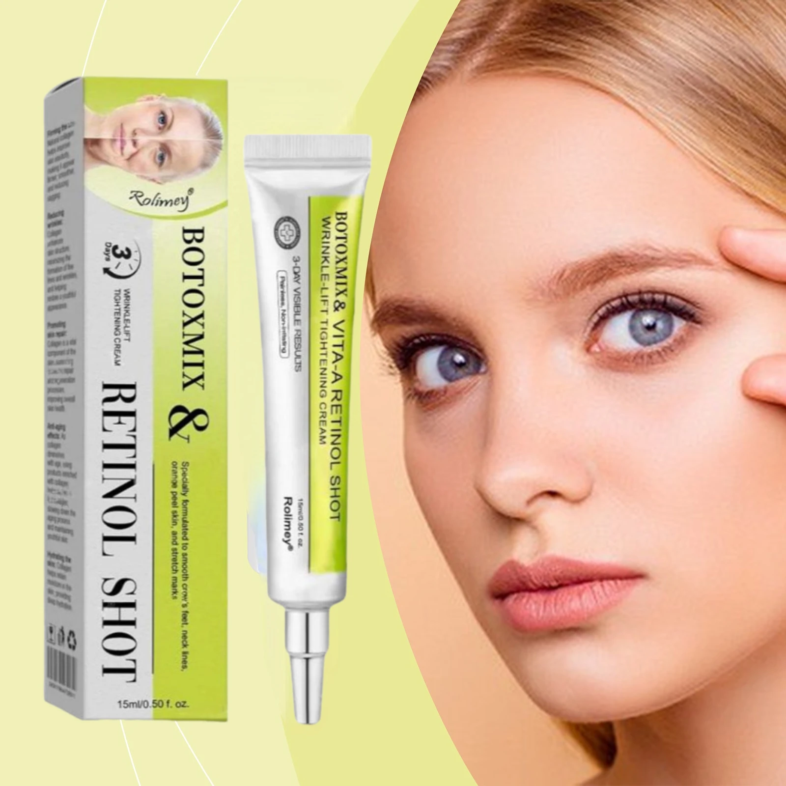 Retinal Shot Straffende Booster-Creme - Straffende, aufhellende, feuchtigkeitsspendende Nachtcreme für trockene, empfindliche Haut, tägliche Winterpflege Image