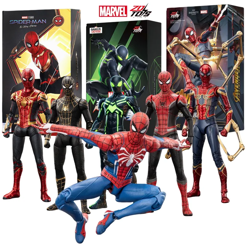 ZD Toy Iron Spider Man Advanced Suit Legends No Way Home Peter Parker Gold Schwarz Rot Modell Actionfigur Erwachsenes Sammlerspielzeug