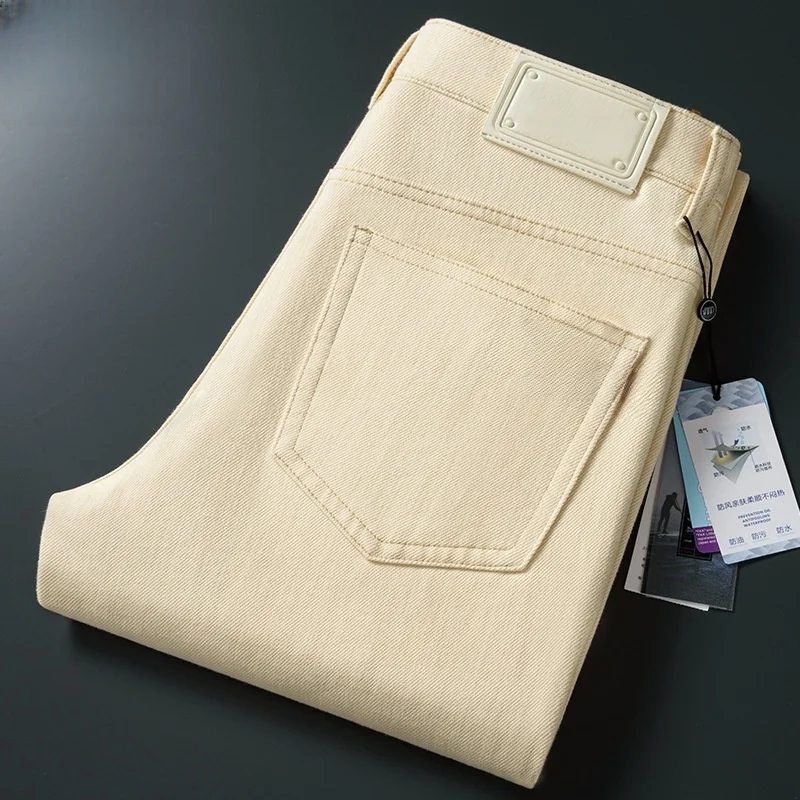 Sommer-Denim-Jeans für Männer, große Größe 29–40, 42, 44, lässige Jeans, Herrenkleidung, Jeanshose, Beige, Schwarz, Blau