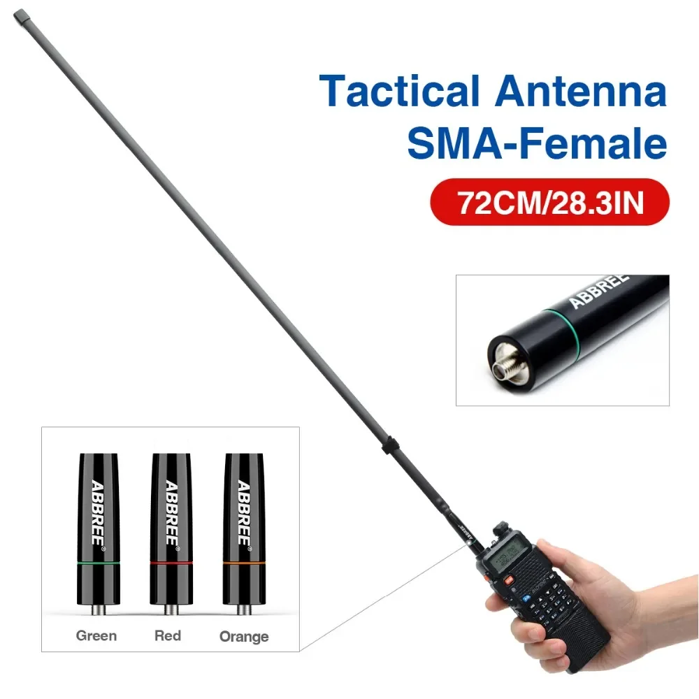 ABBREE AR-152C Faltbare CS Taktische SMA-Buchse 33/48/72CM Antenne 144/430Mhz Für UV-5R UV-82 BF-888S Walkie-Talkie Funkgerät Image