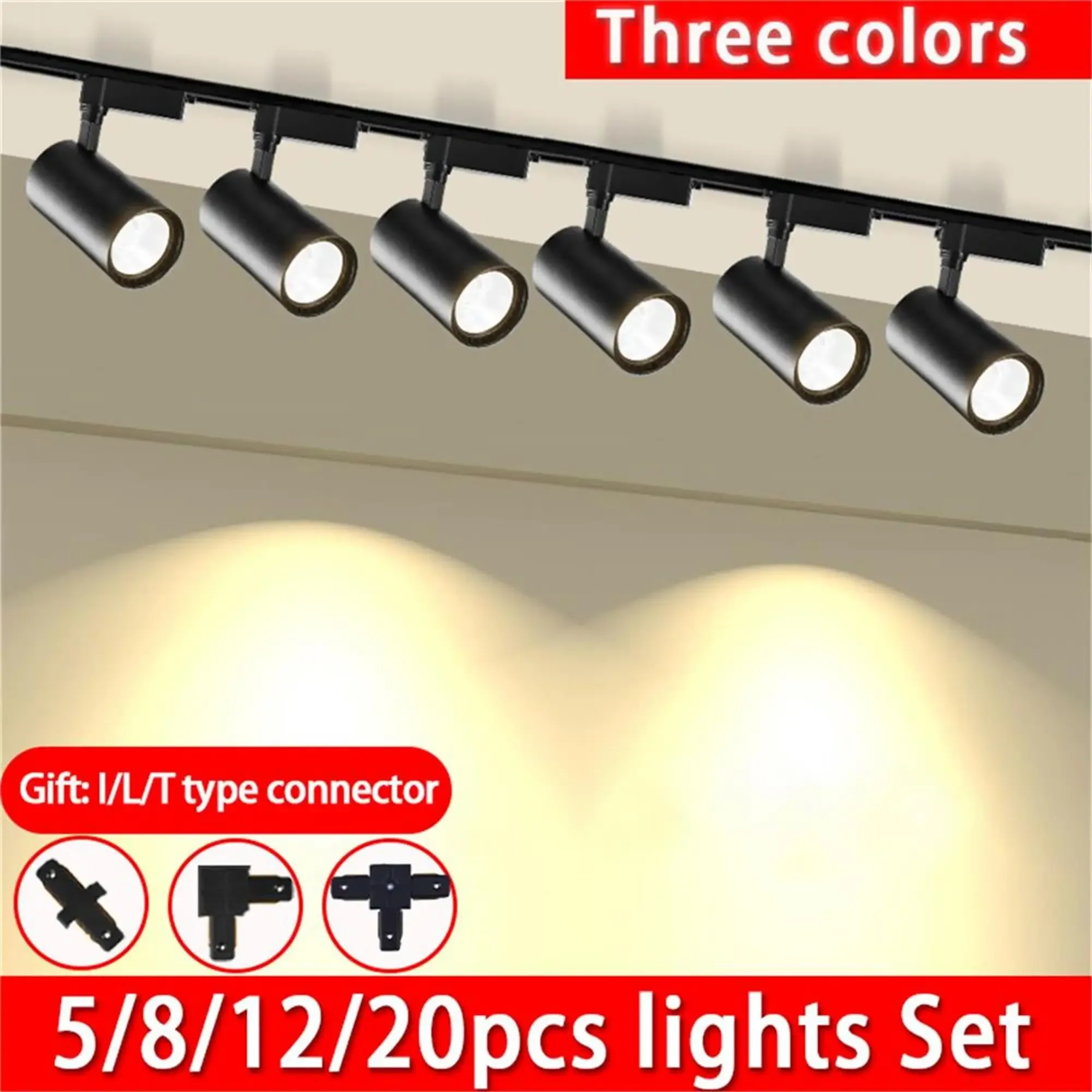 Faretto LED su Binario, Sistema di Illuminazione a Binario per Soffitto, Set di Lampade su Binario per Cucina, Illuminazione a Binario LED per Casa e Negozio