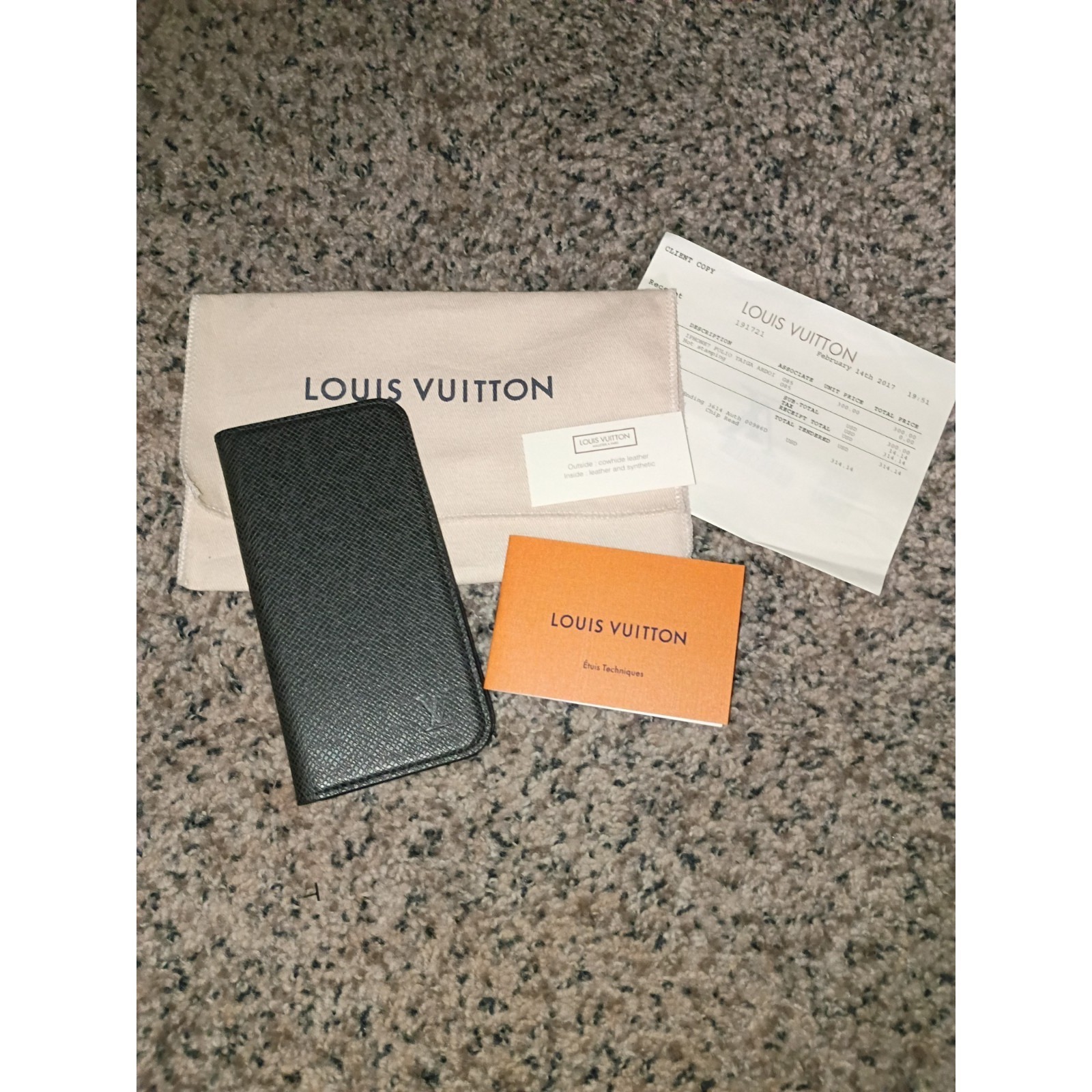 Louis Vuitton Cell Phones & Accessories | Authentic Louis Vuitton Iphone 7 Follo Taiga Ardoi M63407 Personalized R.S 2017 | Color: Black | Size: Os