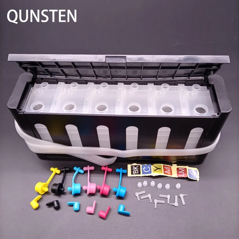 6 Farbe 100 ml CISS Externes Gehäuse Continuous Ink Supply System DIY Tank Ersatzteil Kit für HP Canon EPSON Druckerpatrone Image