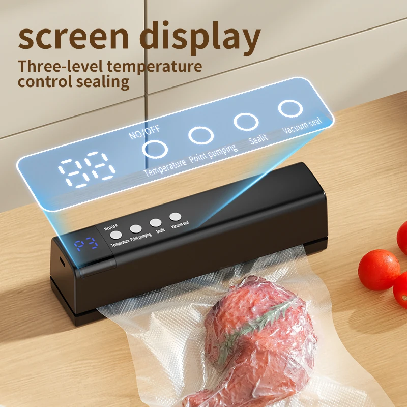 Professioneller Tragbarer Mini-Lebensmittelversiegler 60Kpa Kabelloser Vakuumversiegler mit USB-C Aufladbar für Zuhause und Reisen Image