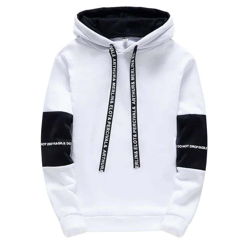 Herren Kapuzen pullover Casual Sports Tops Mode klassische schwarz weiß Einfachheit Pullover Jogging hose Street Trainings anzug Kleidung