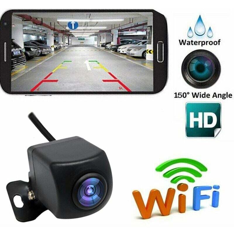 Odipie - Telecamera Di Retromarcia Wireless Hd Wifi Telecamera Di Retromarcia Per Auto, Veicoli, Telecamera Di Retromarcia Wifi Con Visione Notturna, Monitor Di Retromarcia Wireless Lcd Impermeabile Ip67