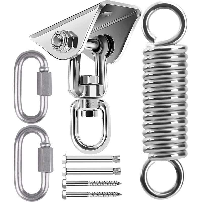 Kcvv - Gancio Per Soffitto Sedia Sospesa A Molla, Set Di Ganci Per Appendere Amaca In Acciaio Inox, Supporto Per Soffitto Girevole A 360° Fino A 450 Kg