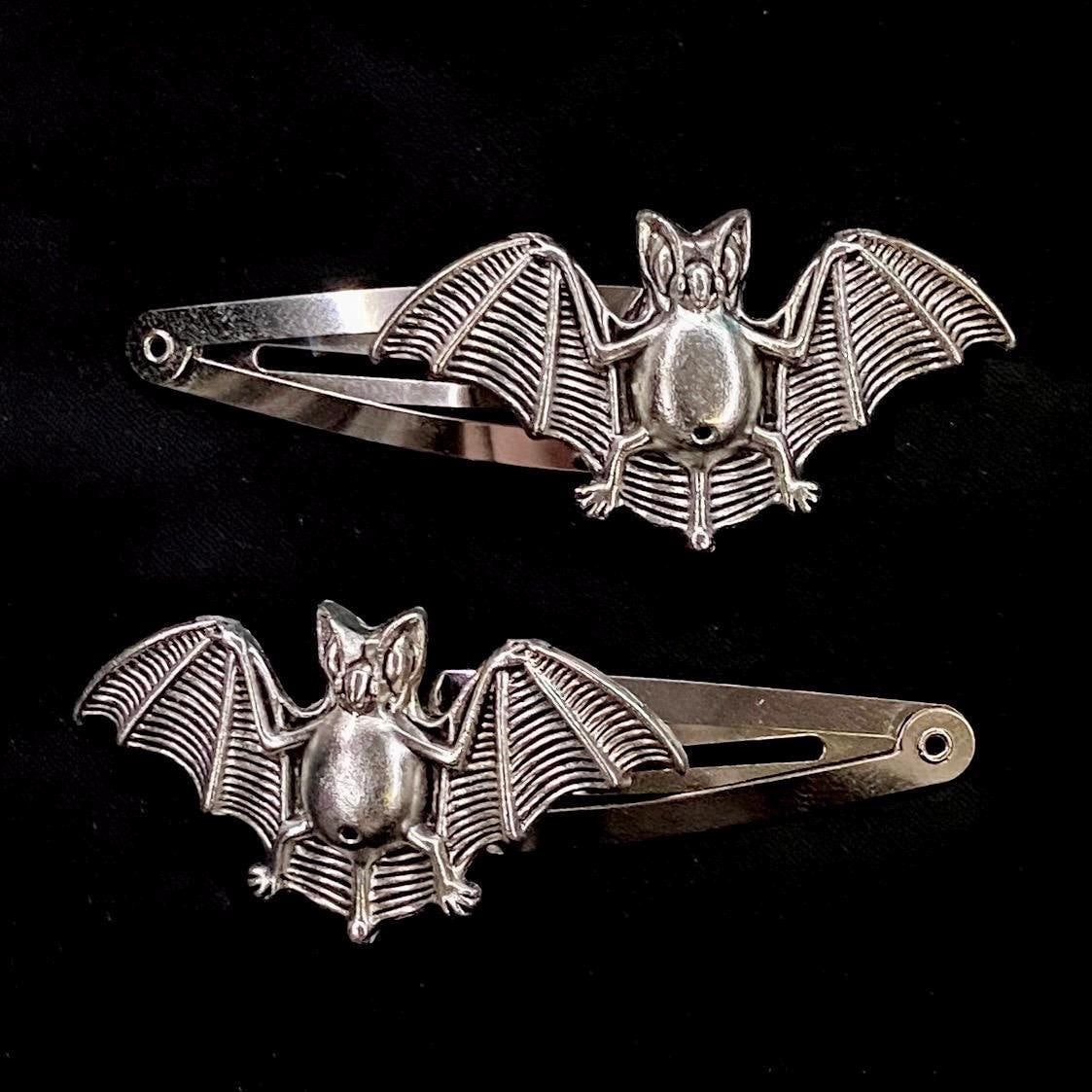 Fermagli per capelli a forma di pipistrello, fermagli per capelli a scatto in metallo, fermagli per capelli a forma di pipistrello, fermagli per capel