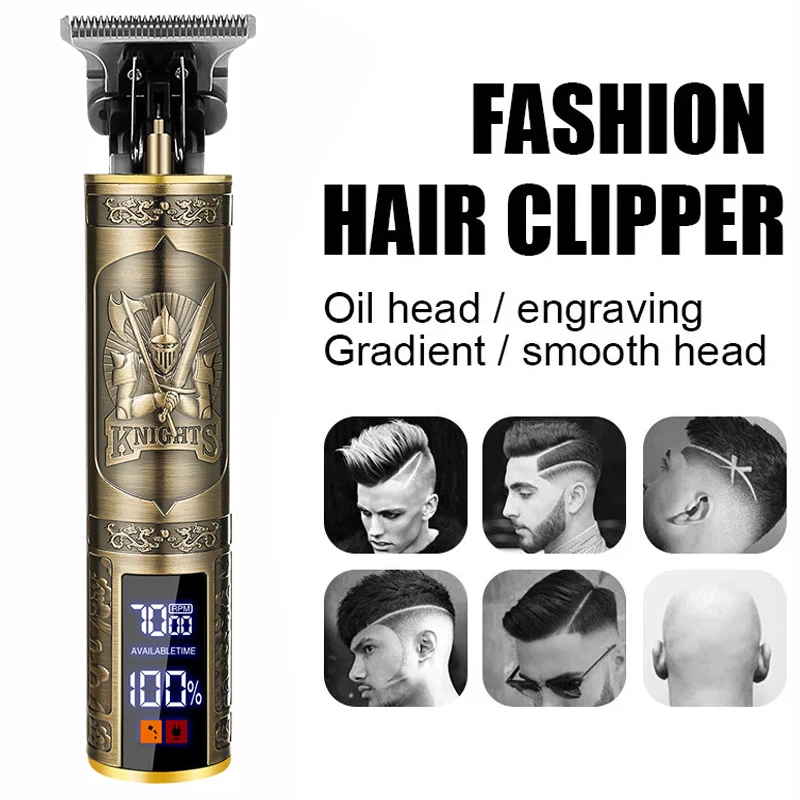 Elektrische Vintage Rasierer Barber Cordless Haar Schneiden Maschine USB Lade Haar Trimmer Tragbare Haar Clipper Geeignet Für Männer Image