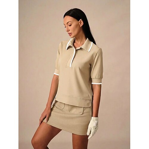 Damen Golf-Poloshirt Marineblau Schwarz Weiß Kurzarm Hemd Damen-Golfkleidung, Kleidung, Outfits, Kleidung Image