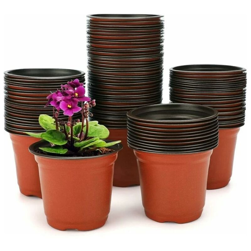 Vasi Da Fiori Rotondi, Confezione Da 100 Vasi Da Fiori In Plastica Da 13 Cm, Vasi Da Fiori Rotondi In Plastica Con Fori Di Drenaggio, Vaso Interno Per Piantine E Talee, Vasi Da Coltivazione, Vasi Da S