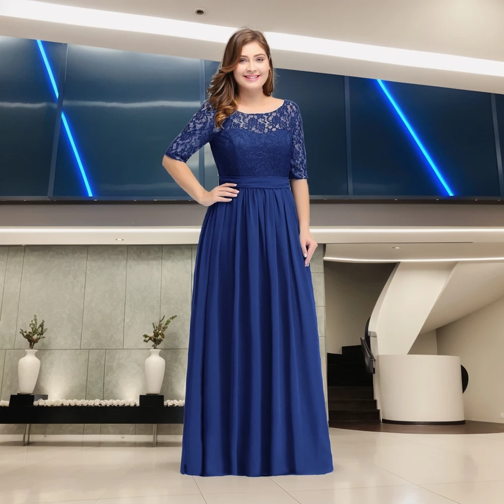 Neue XL-4XL plus Größe Chiffon Brautjungfer Kleider elegant eine Linie Frauen Abendkleid lang für Hochzeits feier Kleid Gast Ballkleid