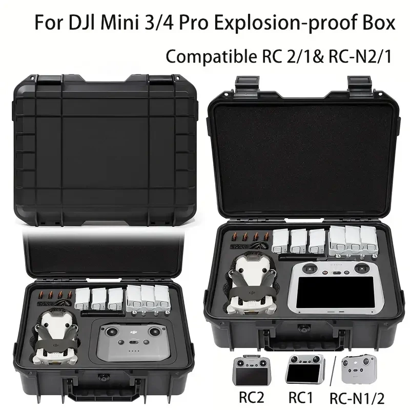 Für DJI Mini 3/4Pro Fall Mini 4 Pro Explosion Proof Fall Mini 4 Pro Tasche Tragbare Wasserdichte Box Hard Shell große Kapazität Fall Image