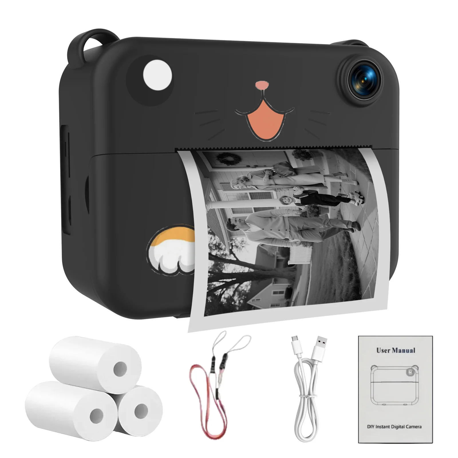 Digitale Kinderkamera Sofortdruck-Fotokamera HD-Videorekorder Mini-Thermodrucker Beste Geburtstags- und Festtagsgeschenke 1080p Image