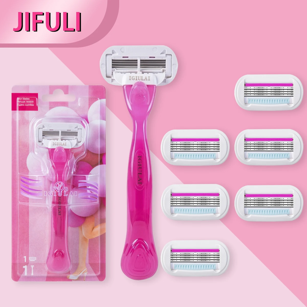 (1 Griff + 11 Klingen) Hochwertige Sicherheitsrasierklinge für Damen, Schönheit, Bikini, Haarentfernung, Rasierset, Venus-Rasierer, Ersatzköpfe Image