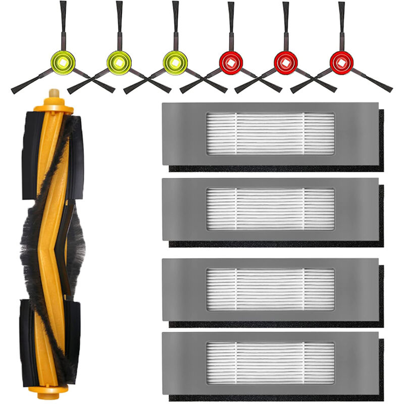 Accessori Per Ecovacs Ozmo 950 920 N8 Pro N8 Pro+ T8 T8+ T8 Aivi T8 Max T9 T9+ (1 Spazzola Principale, 4 Filtri (spugna + Filtro), 6 Spazzole Laterali)