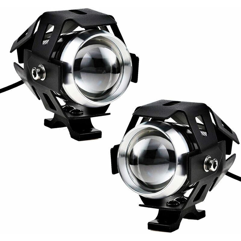 2 Pezzi 125w Moto Led Fari Luci Ausiliarie Moto Fendinebbia Anteriori Moto Faretto Led Spot 3000lm U5 Impermeabile Per Moto Quad Scooter