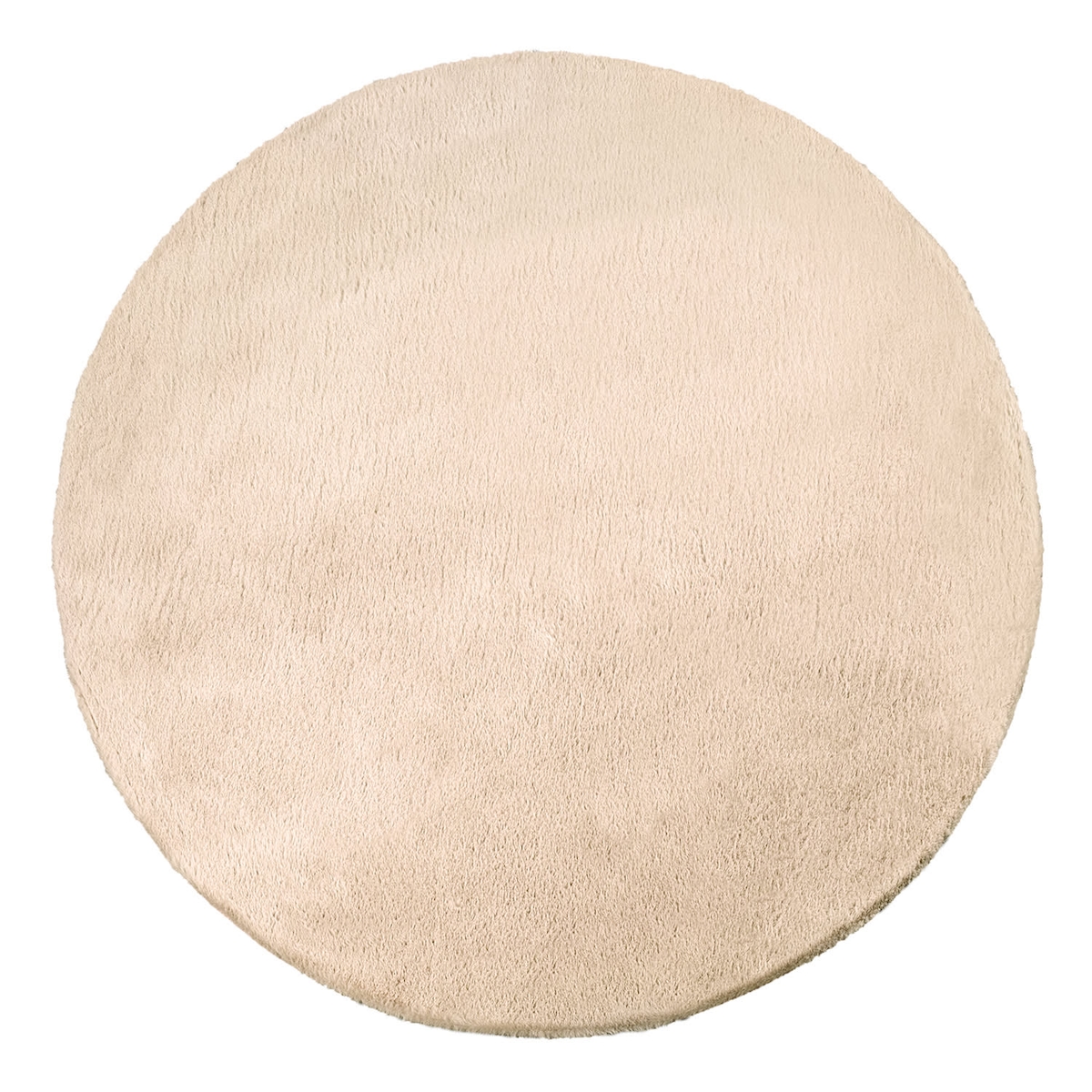 KADIMA DESIGN Hochflor Teppich Unifarben schmutzabweisend Sand Rund 160D | 100% Polyester, Rücken aus Baumwolle | Florhöhe: 22 mm | pflegeleicht Image