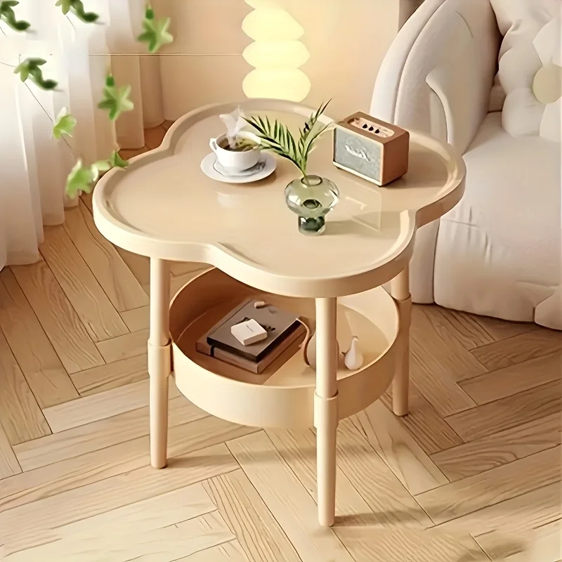 Kreativer Couchtisch, moderner minimalistischer Tisch, Wohnzimmer, mobiles Lagerregal, Ecktisch, cremefarben, Sofa, Schlafzimmer, Schrank, Nachttisch