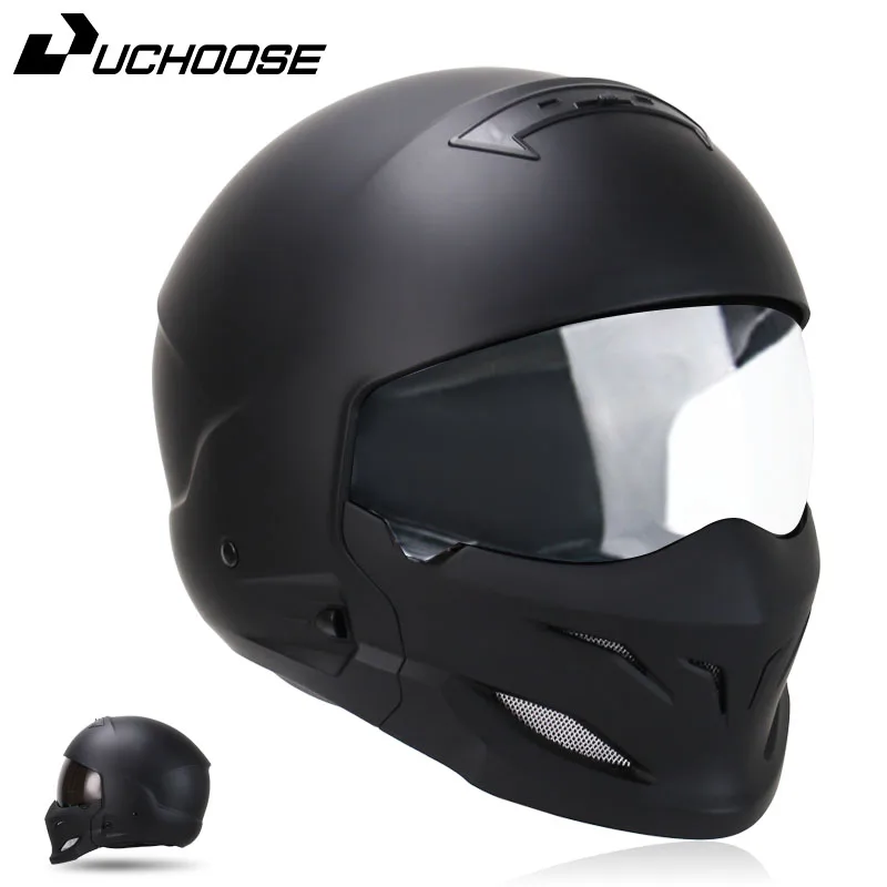 Neue Scorpion Retro Motorrad Cascos Moto Lokomotive Persönlichkeit Mehrzweck Kombination Helm Abnehmbare Mehrzweck Image