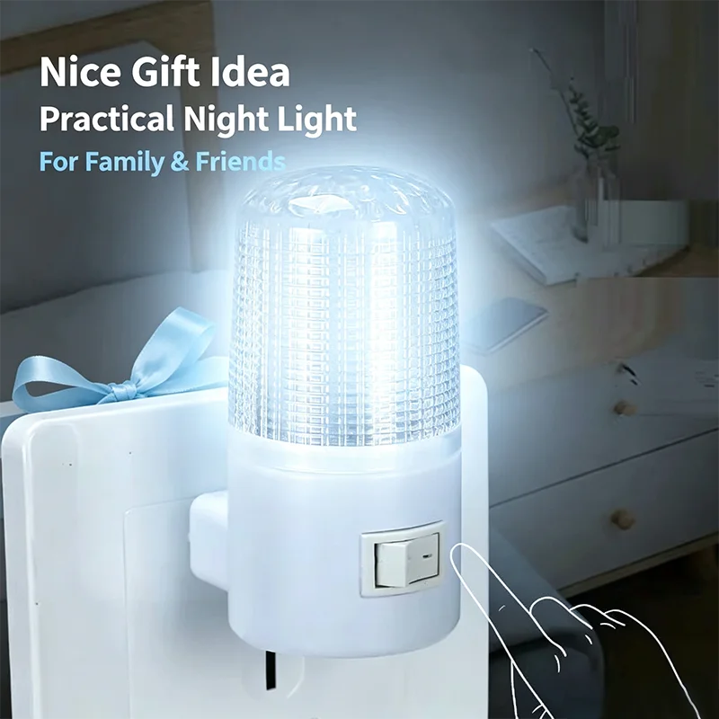 LED-Steckdosen-Nachtlicht Energiesparende Steckbare Wandlampe mit Schalter für Babyfütterung Schlafzimmer Nachttisch Flur Treppen Schrank Beleuchtung
