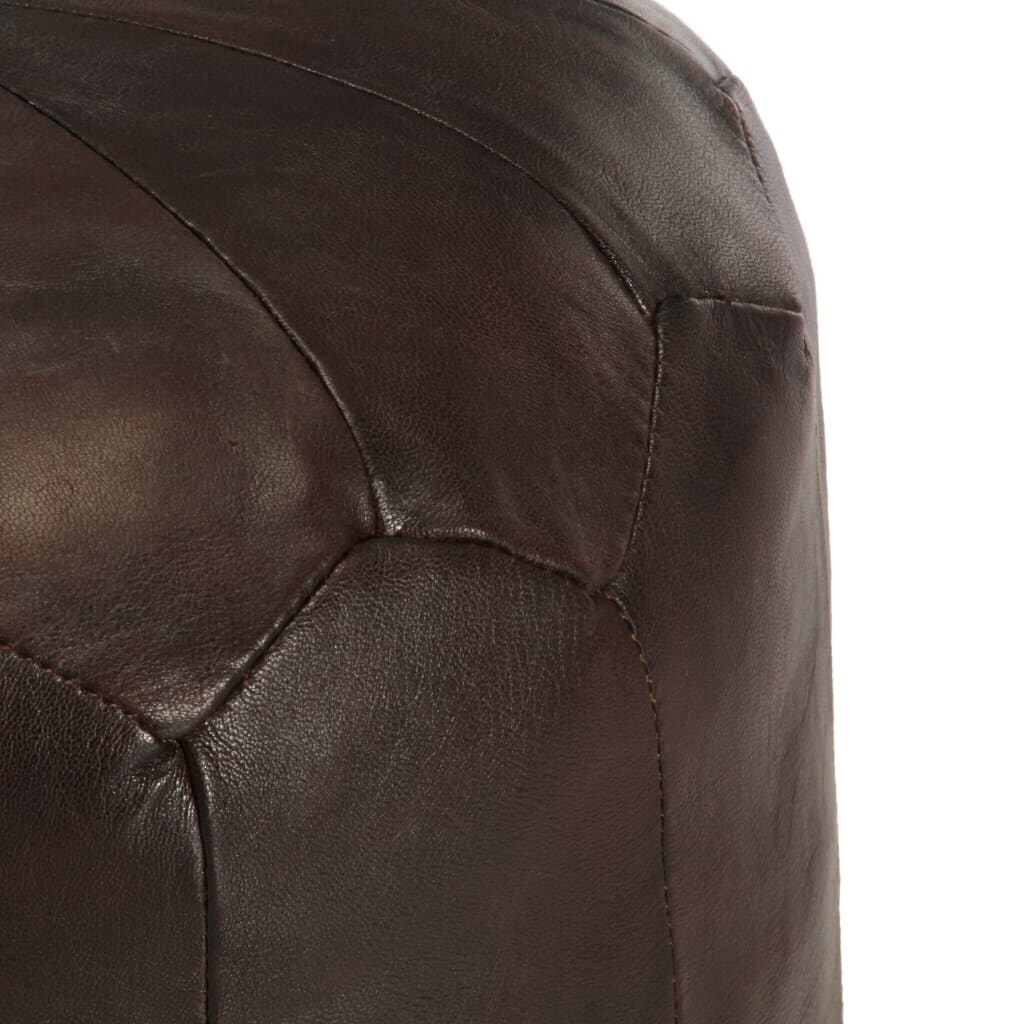 vidaXL Pouf Dunkelbraun 40 x 35 cm Echtes Ziegenleder Image