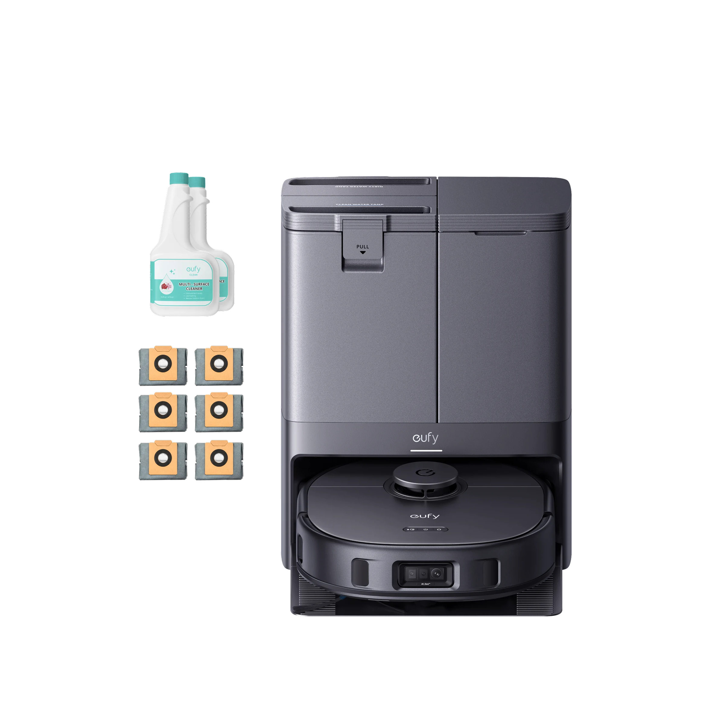eufy X10 Pro Omni with 6 Extra Dust Bags and 2 Floor Cleaners