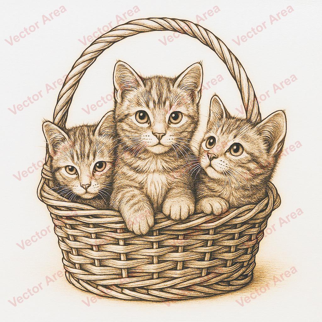 File PNG per incisione laser di gattini, file per incisione laser di gatti, file PNG di gattini carini per file Glowforge in legno, file PNG per laser