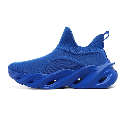 Blaue Herren-Sneaker zum Hineinschlüpfen, leichte, atmungsaktive und gepolsterte Sportschuhe, futuristisches Sportschuhwerk für Joggen, Fitnessstudio, Reisen und den Alltag. Image