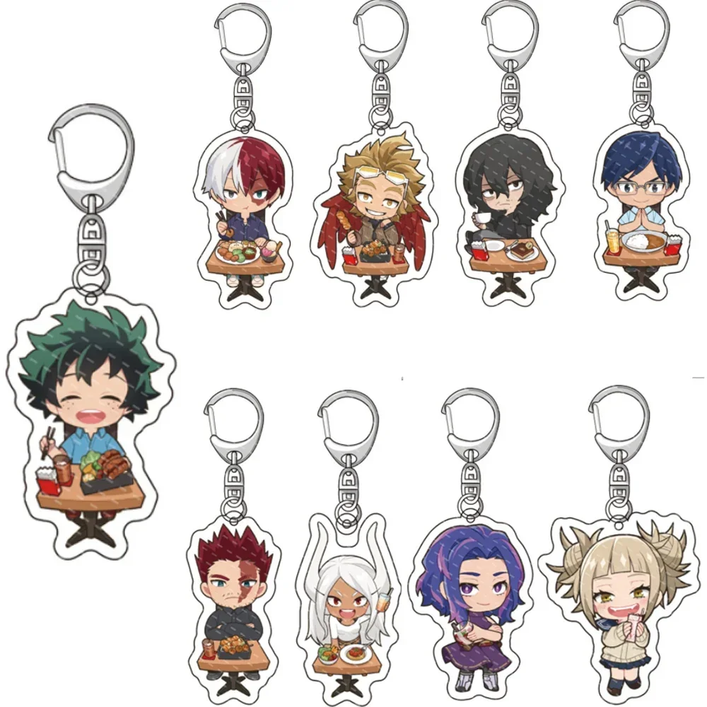 Süße Q-Version Academia Acrylfiguren Schlüsselanhänger Boku No Hero Academia Tasche Cosplay Requisiten Midoriya Izuku Bakugou Katsuki Image