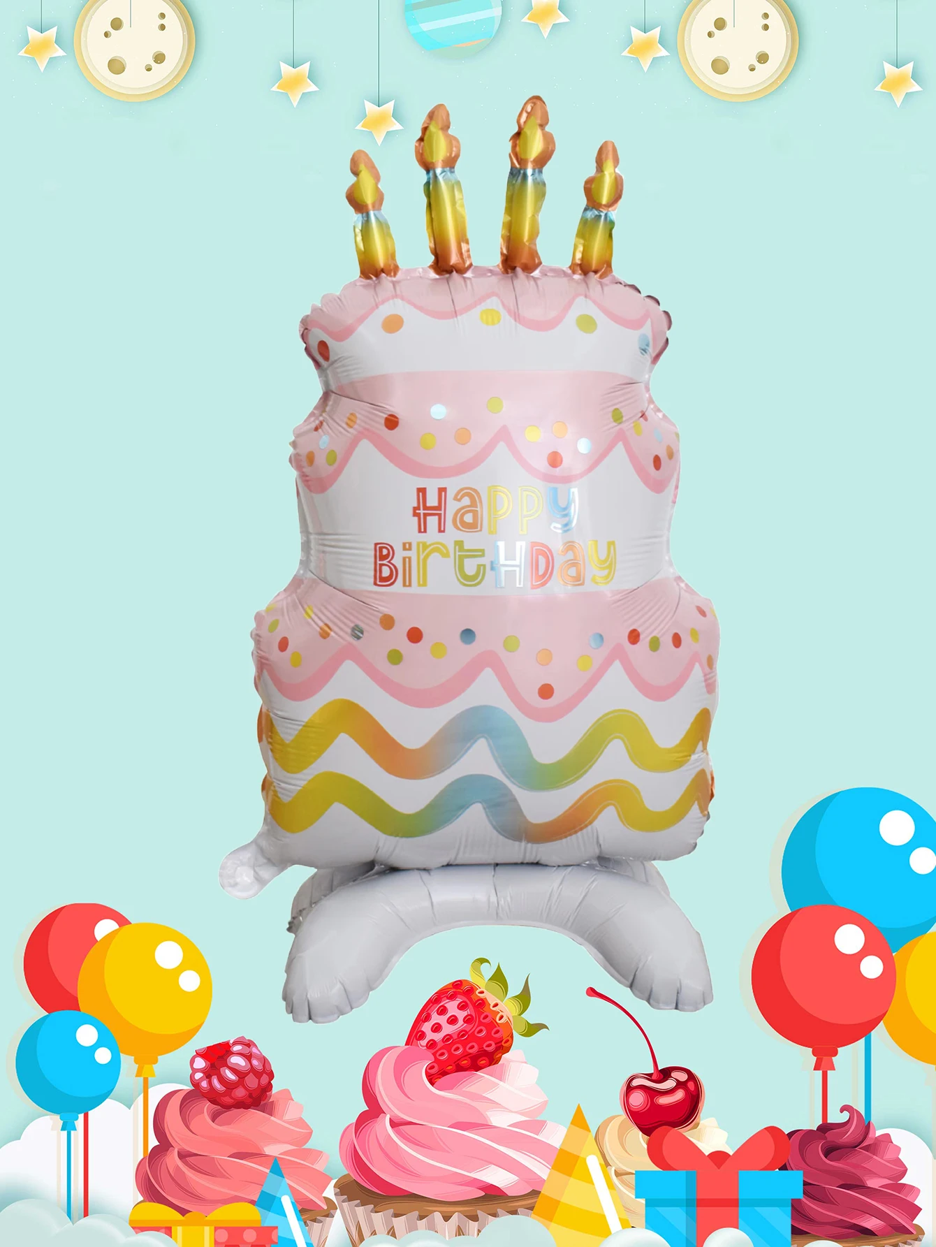 Nachrichten Stand Kuchen Luftballons Alles Gute zum Geburtstag Kuchen Ballon Geburtstag Party Dekorationen Baby Dusche Globos Image
