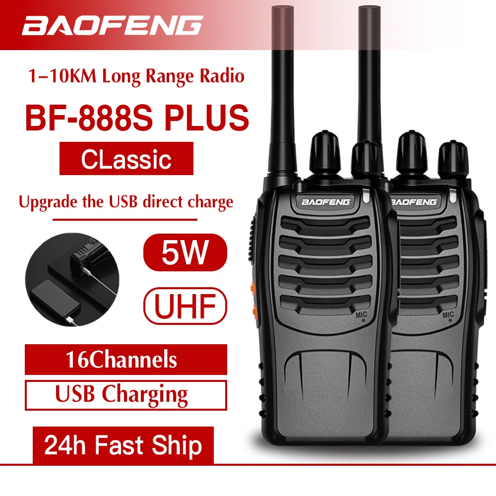 2PCS Baofeng BF-888S plus Original Handheld walkie-talkie 3-5km Long Range Standby Uhf 400-470Mhz tragbare drahtlose Ham CB radio Image
