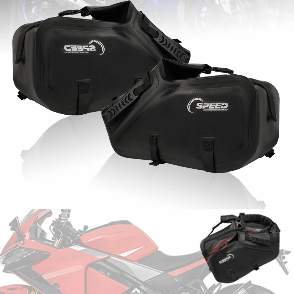 Universal Motorrad Satteltaschen 28L 48L 60L Wasserdichte Motorrad Gepäcktasche Seitentaschen Seite Lagerung Gabel Reisegepäck Image