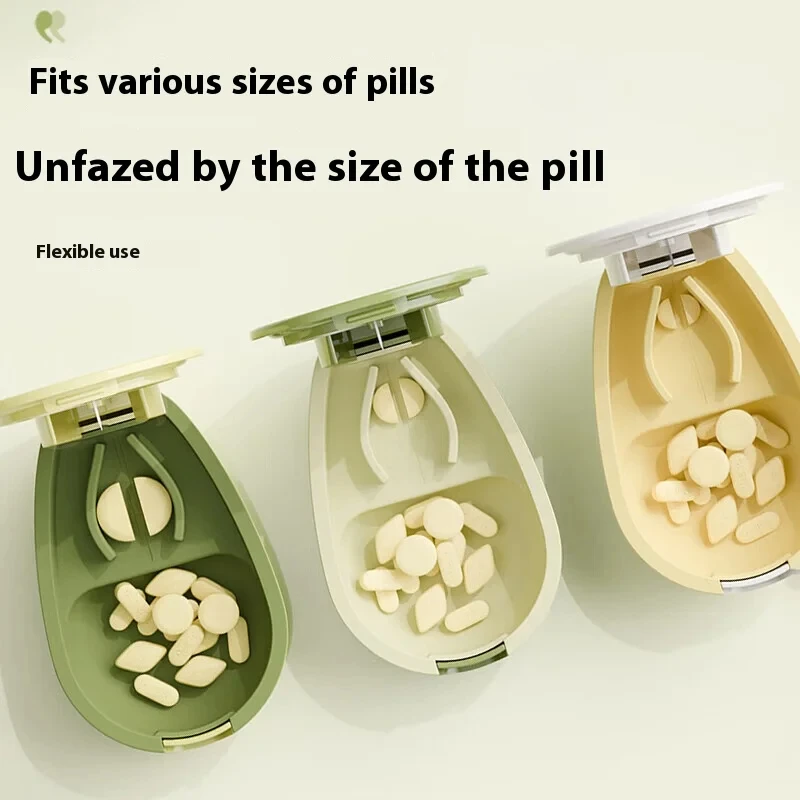 2-in-1-Pillenschneider mit Aufbewahrungsbox, tragbares Mini-Medikamententablett, Medizin, kleine kleine Medizinbox, Pillenetui für das Gesundheitswesen