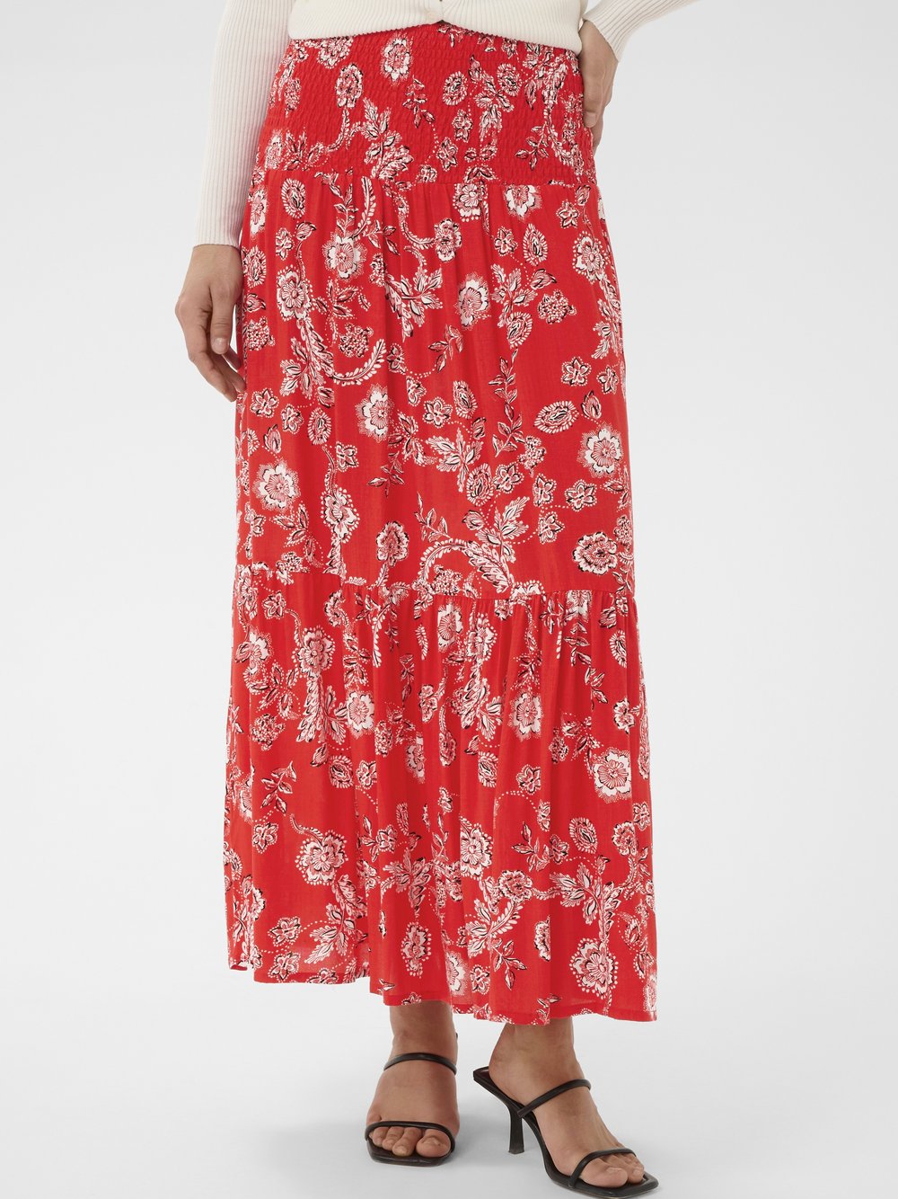 Kaffe Rock KAmaxi Elastische Taille Damen rot, XS/S