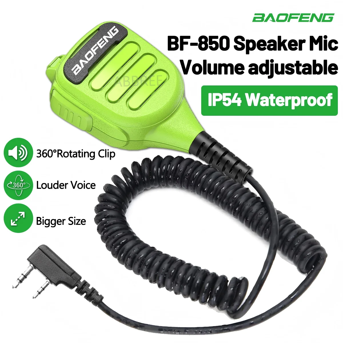 BAOFENG BF-850 Walkie-Talkie-Lautsprechermikrofon Dual PTT IP54 Wasserdicht für BAOFENG AR-39 UV-21PRO BF-888S AR-152 UV-5R Amateurfunk Image